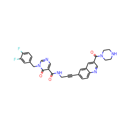 O=C(NCC#Cc1ccc2ncc(C(=O)N3CCNCC3)cc2c1)c1cncn(Cc2ccc(F)c(F)c2)c1=O ZINC000096176337