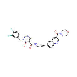 O=C(NCC#Cc1ccc2ncc(C(=O)N3CCOCC3)cc2c1)c1cncn(Cc2ccc(F)c(F)c2)c1=O ZINC000096176336