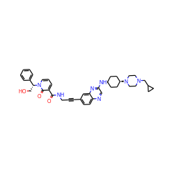 O=C(NCC#Cc1ccc2ncc(N[C@H]3CC[C@H](N4CCN(CC5CC5)CC4)CC3)nc2c1)c1cccn([C@H](CO)c2ccccc2)c1=O ZINC000261103310