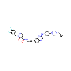 O=C(NCC#Cc1ccc2ncc(N[C@H]3CC[C@H](N4CCN(CC5CC5)CC4)CC3)nc2c1)c1ccnn(Cc2ccc(F)c(F)c2)c1=O ZINC000261139446