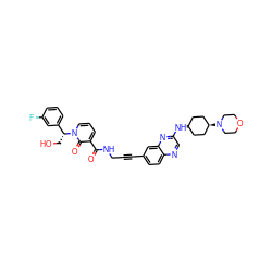 O=C(NCC#Cc1ccc2ncc(N[C@H]3CC[C@H](N4CCOCC4)CC3)nc2c1)c1cccn([C@H](CO)c2cccc(F)c2)c1=O ZINC000261126421