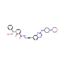 O=C(NCC#Cc1ccc2ncc(N[C@H]3CC[C@H](N4CCOCC4)CC3)nc2c1)c1cccn([C@H](CO)c2ccccc2)c1=O ZINC000261097639