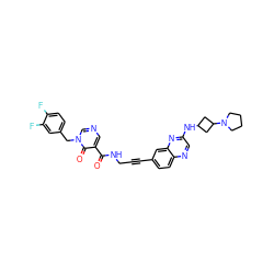 O=C(NCC#Cc1ccc2ncc(NC3CC(N4CCCC4)C3)nc2c1)c1cncn(Cc2ccc(F)c(F)c2)c1=O ZINC000096176143