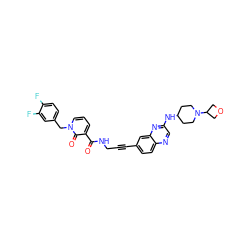 O=C(NCC#Cc1ccc2ncc(NC3CCN(C4COC4)CC3)nc2c1)c1cccn(Cc2ccc(F)c(F)c2)c1=O ZINC000096176167