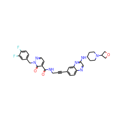 O=C(NCC#Cc1ccc2ncc(NC3CCN(C4COC4)CC3)nc2c1)c1ccnn(Cc2ccc(F)c(F)c2)c1=O ZINC000096176164