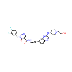 O=C(NCC#Cc1ccc2ncc(NC3CCN(CCO)CC3)nc2c1)c1cncn(Cc2ccc(F)c(F)c2)c1=O ZINC000144969744