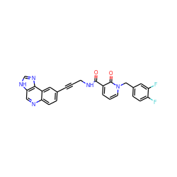 O=C(NCC#Cc1ccc2ncc3[nH]cnc3c2c1)c1cccn(Cc2ccc(F)c(F)c2)c1=O ZINC000204226143