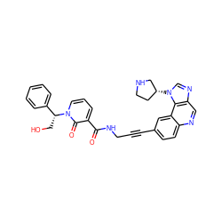 O=C(NCC#Cc1ccc2ncc3ncn([C@@H]4CCNC4)c3c2c1)c1cccn([C@H](CO)c2ccccc2)c1=O ZINC000169710250