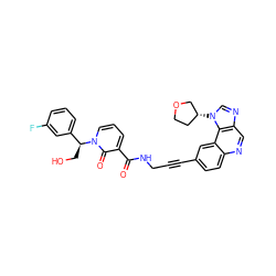 O=C(NCC#Cc1ccc2ncc3ncn([C@@H]4CCOC4)c3c2c1)c1cccn([C@@H](CO)c2cccc(F)c2)c1=O ZINC000169710266