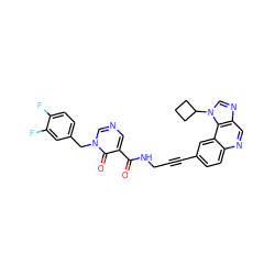 O=C(NCC#Cc1ccc2ncc3ncn(C4CCC4)c3c2c1)c1cncn(Cc2ccc(F)c(F)c2)c1=O ZINC000169710208