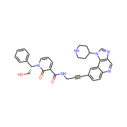 O=C(NCC#Cc1ccc2ncc3ncn(C4CCNCC4)c3c2c1)c1cccn([C@H](CO)c2ccccc2)c1=O ZINC000169710256