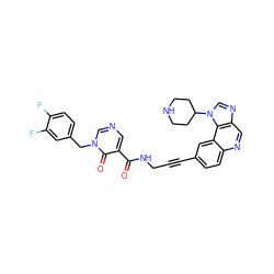 O=C(NCC#Cc1ccc2ncc3ncn(C4CCNCC4)c3c2c1)c1cncn(Cc2ccc(F)c(F)c2)c1=O ZINC000169710216