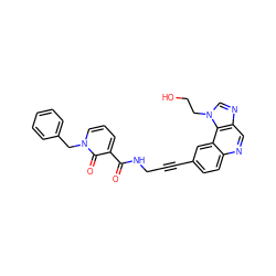 O=C(NCC#Cc1ccc2ncc3ncn(CCO)c3c2c1)c1cccn(Cc2ccccc2)c1=O ZINC000169710259