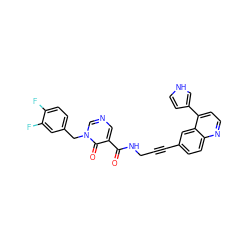 O=C(NCC#Cc1ccc2nccc(-c3cc[nH]c3)c2c1)c1cncn(Cc2ccc(F)c(F)c2)c1=O ZINC000096176342