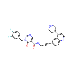 O=C(NCC#Cc1ccc2nccc(C3=CCNCC3)c2c1)c1cncn(Cc2ccc(F)c(F)c2)c1=O ZINC000096176344