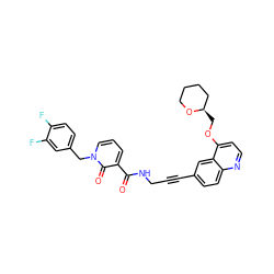 O=C(NCC#Cc1ccc2nccc(OC[C@@H]3CCCCO3)c2c1)c1cccn(Cc2ccc(F)c(F)c2)c1=O ZINC000096176215