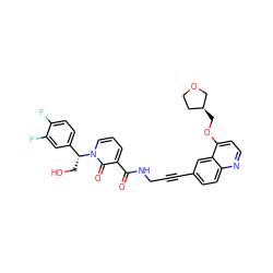 O=C(NCC#Cc1ccc2nccc(OC[C@H]3CCOC3)c2c1)c1cccn([C@H](CO)c2ccc(F)c(F)c2)c1=O ZINC000096176235