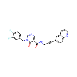 O=C(NCC#Cc1ccc2ncccc2c1)c1cncn(Cc2ccc(F)c(F)c2)c1=O ZINC000096176186