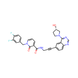 O=C(NCC#Cc1ccc2ncnc(N3CC[C@H](O)C3)c2c1)c1cccn(Cc2ccc(F)c(F)c2)c1=O ZINC000096176288