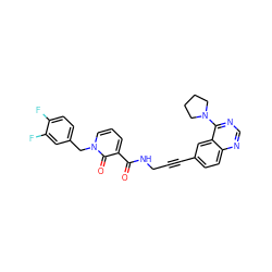 O=C(NCC#Cc1ccc2ncnc(N3CCCC3)c2c1)c1cccn(Cc2ccc(F)c(F)c2)c1=O ZINC000096176284