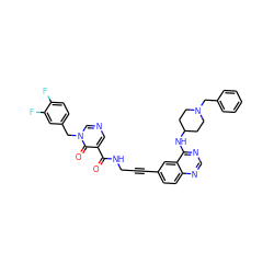 O=C(NCC#Cc1ccc2ncnc(NC3CCN(Cc4ccccc4)CC3)c2c1)c1cncn(Cc2ccc(F)c(F)c2)c1=O ZINC000096176280