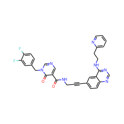 O=C(NCC#Cc1ccc2ncnc(NCCc3ccccn3)c2c1)c1cncn(Cc2ccc(F)c(F)c2)c1=O ZINC000096176264