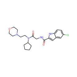 O=C(NCC(=O)N(CCN1CCOCC1)C1CCCC1)c1cc2cc(Cl)ccc2[nH]1 ZINC000028126310