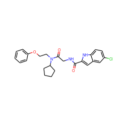 O=C(NCC(=O)N(CCOc1ccccc1)C1CCCC1)c1cc2cc(Cl)ccc2[nH]1 ZINC000028123992