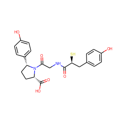 O=C(NCC(=O)N1[C@H](C(=O)O)CC[C@@H]1c1ccc(O)cc1)[C@@H](S)Cc1ccc(O)cc1 ZINC000013756754