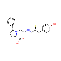 O=C(NCC(=O)N1[C@H](C(=O)O)CC[C@@H]1c1ccccc1)[C@@H](S)Cc1ccc(O)cc1 ZINC000013756708