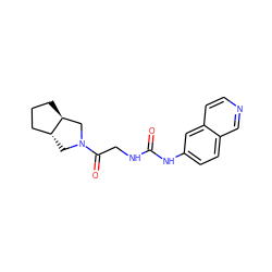 O=C(NCC(=O)N1C[C@@H]2CCC[C@H]2C1)Nc1ccc2cnccc2c1 ZINC001772633149