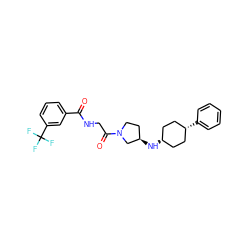 O=C(NCC(=O)N1CC[C@@H](N[C@H]2CC[C@@H](c3ccccc3)CC2)C1)c1cccc(C(F)(F)F)c1 ZINC000254085998