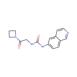 O=C(NCC(=O)N1CCC1)Nc1ccc2cnccc2c1 ZINC001772614299