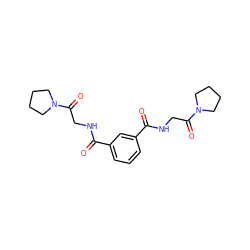 O=C(NCC(=O)N1CCCC1)c1cccc(C(=O)NCC(=O)N2CCCC2)c1 ZINC000013528039