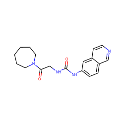 O=C(NCC(=O)N1CCCCCC1)Nc1ccc2cnccc2c1 ZINC001772594032