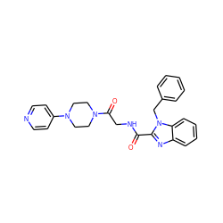 O=C(NCC(=O)N1CCN(c2ccncc2)CC1)c1nc2ccccc2n1Cc1ccccc1 ZINC000040950132