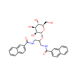 O=C(NCC(CNC(=O)c1ccc2ccccc2c1)O[C@H]1O[C@H](CO)[C@@H](O)[C@H](O)[C@@H]1O)c1ccc2ccccc2c1 ZINC000103269526