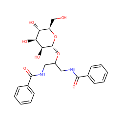 O=C(NCC(CNC(=O)c1ccccc1)O[C@H]1O[C@H](CO)[C@@H](O)[C@H](O)[C@@H]1O)c1ccccc1 ZINC000103269520