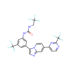 O=C(NCC(F)(F)F)Nc1cc(-c2cnc3cc(-c4ccnc(C(F)(F)F)n4)ccn23)cc(C(F)(F)F)c1 ZINC000169704742