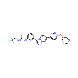 O=C(NCC(F)(F)F)Nc1cccc(-c2cnc3cc(-c4ccc(O[C@@H]5CCCNC5)nn4)ccn23)c1 ZINC000139620519