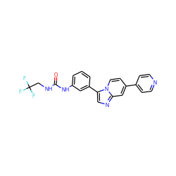 O=C(NCC(F)(F)F)Nc1cccc(-c2cnc3cc(-c4ccncc4)ccn23)c1 ZINC000147280269