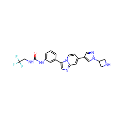 O=C(NCC(F)(F)F)Nc1cccc(-c2cnc3cc(-c4cnn(C5CNC5)c4)ccn23)c1 ZINC000139511833