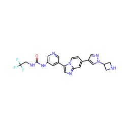 O=C(NCC(F)(F)F)Nc1cncc(-c2cnc3cc(-c4cnn(C5CNC5)c4)ccn23)c1 ZINC000147289728