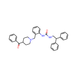 O=C(NCC(c1ccccc1)c1ccccc1)Nc1ccccc1CN1CCC(C(=O)c2ccccc2)CC1 ZINC000013475794