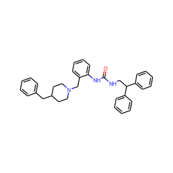 O=C(NCC(c1ccccc1)c1ccccc1)Nc1ccccc1CN1CCC(Cc2ccccc2)CC1 ZINC000003976302