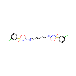 O=C(NCC/C=C/CCNC(=O)NS(=O)(=O)c1cccc(Cl)c1)NS(=O)(=O)c1cccc(Cl)c1 ZINC000044352317