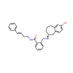 O=C(NCC/C=C/c1ccccc1)c1ccccc1CN[C@H]1CCCc2cc(O)ccc2C1 ZINC000013589139