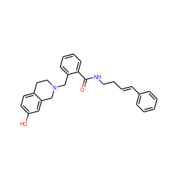 O=C(NCC/C=C/c1ccccc1)c1ccccc1CN1CCc2ccc(O)cc2C1 ZINC000013589142