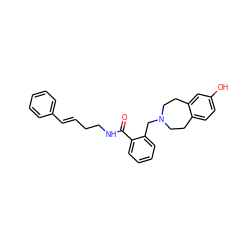 O=C(NCC/C=C/c1ccccc1)c1ccccc1CN1CCc2ccc(O)cc2CC1 ZINC000013589149