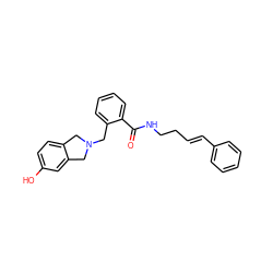 O=C(NCC/C=C/c1ccccc1)c1ccccc1CN1Cc2ccc(O)cc2C1 ZINC000013589148